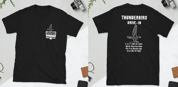 Thunderbird Drive-in Black Short-Sleeve Unisex T-Shirt