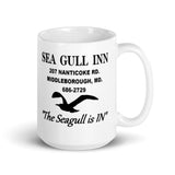 Vintage Seagull Inn 15 oz White glossy mug
